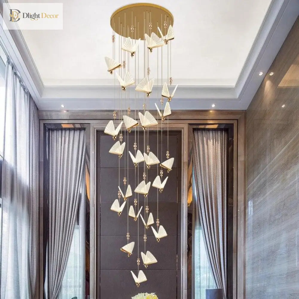 Entrancing Elegance: The Evelyn Butterfly Stair Chandelier Pendant Lighting