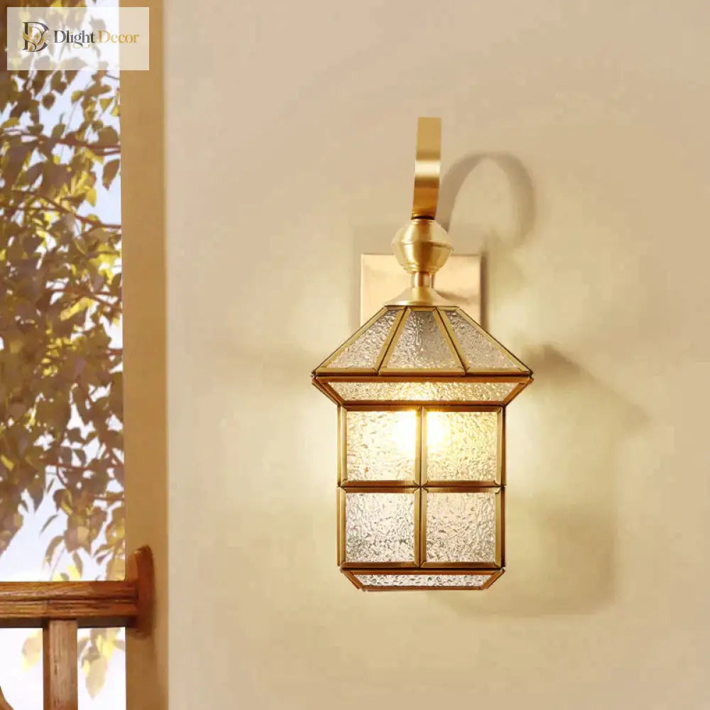 Estelle’s Full Copper Outdoor Waterproof Wall Lamp - Elegant Stair And Balcony Lighting Lamps