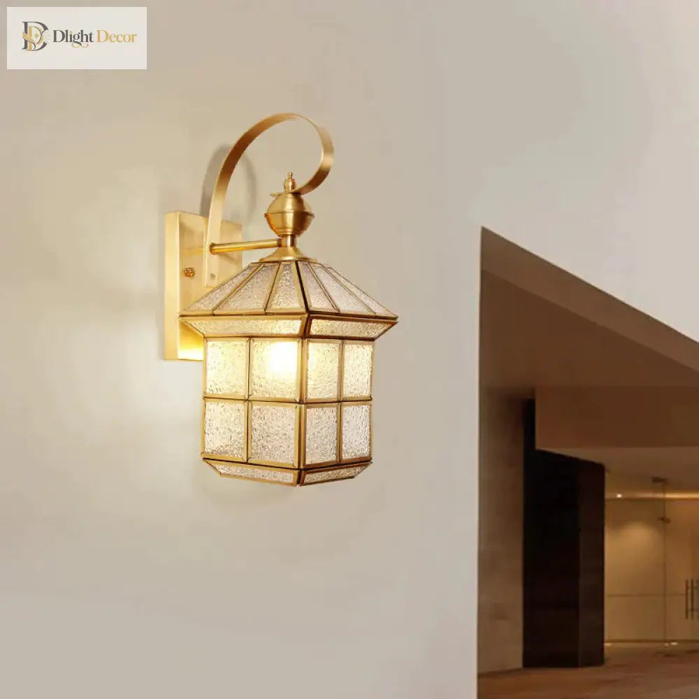 Estelle’s Full Copper Outdoor Waterproof Wall Lamp - Elegant Stair And Balcony Lighting Lamps