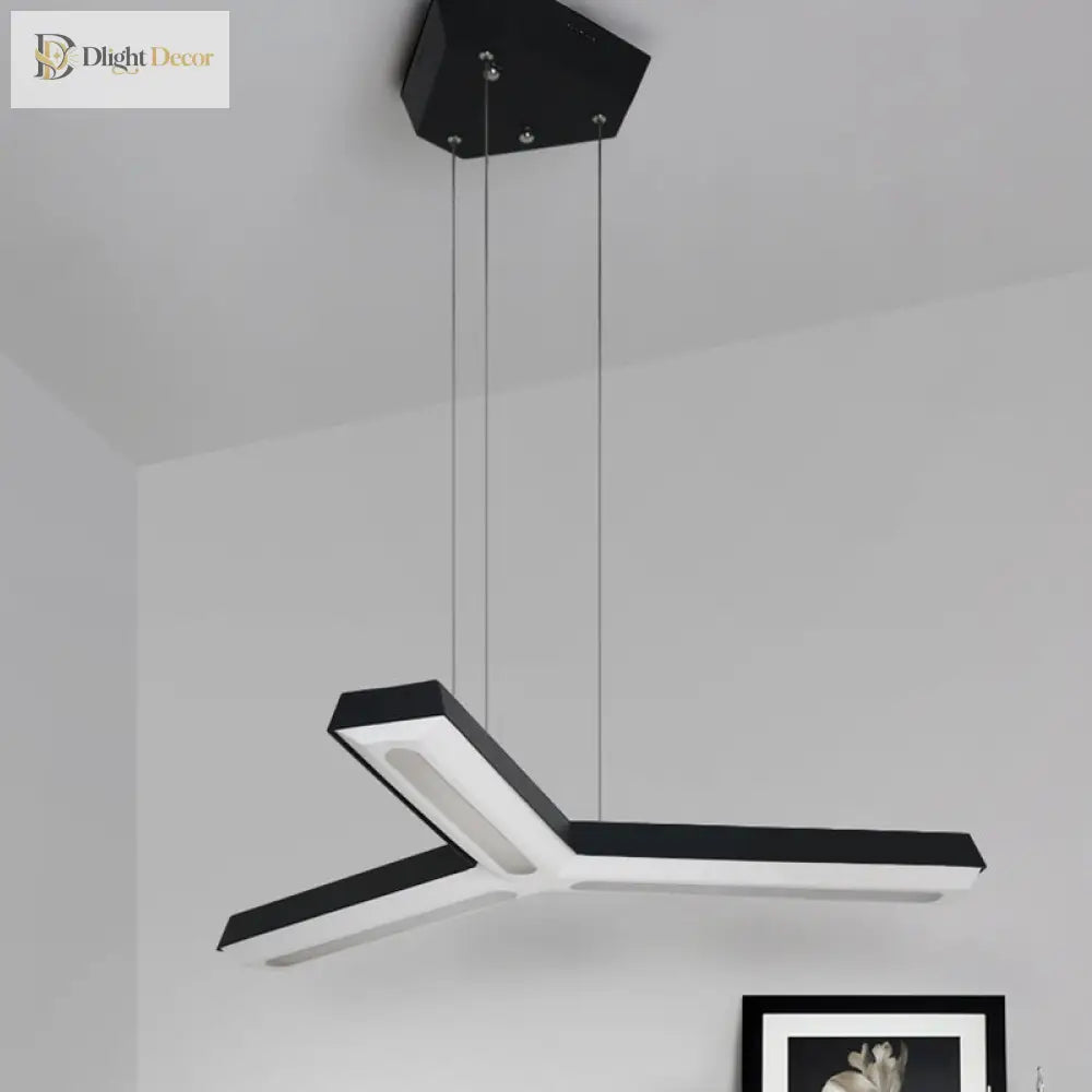 Ethan’s Modern Y - Shaped Led Pendant Lamp: Enhance Your Office With Style And Efficiency