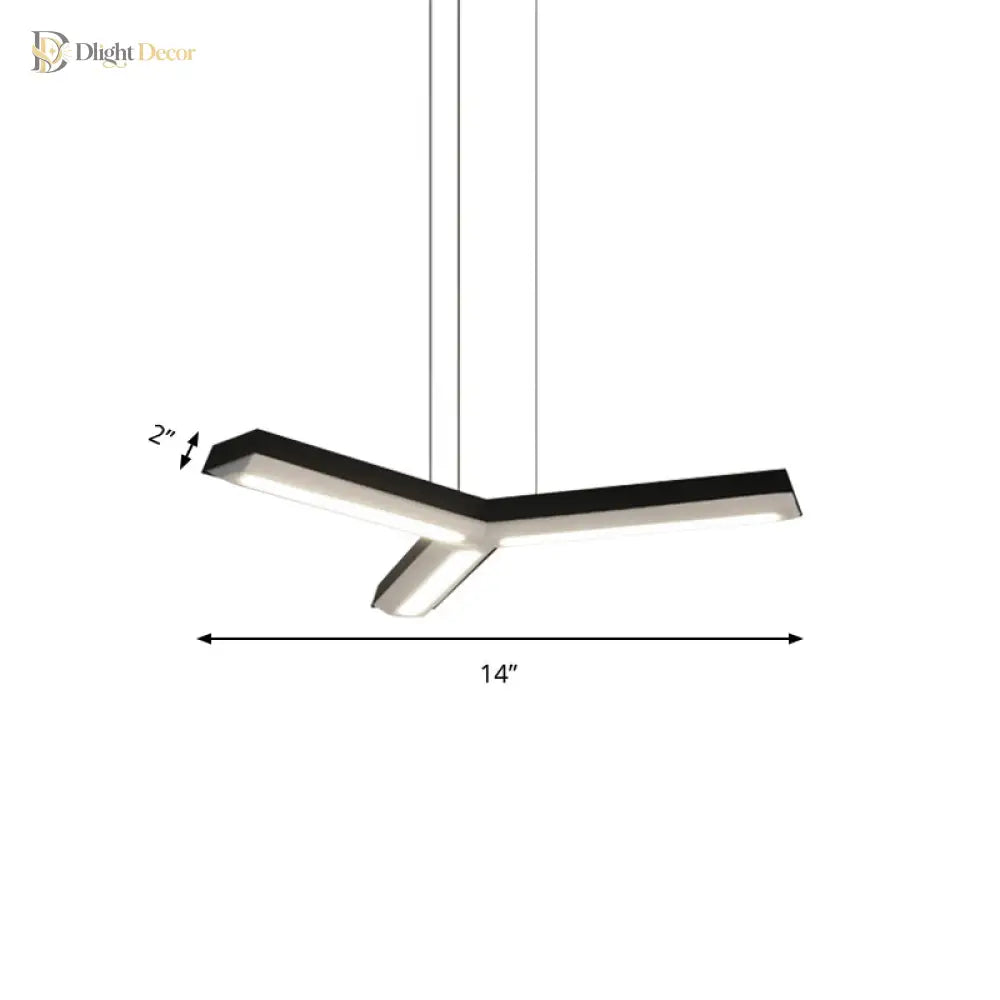 Ethan’s Modern Y - Shaped Led Pendant Lamp: Enhance Your Office With Style And Efficiency