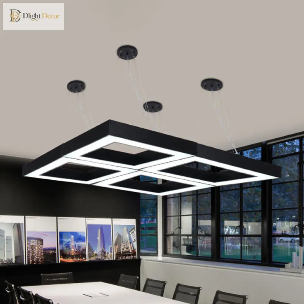 Ethan’s Modern Black Pendant - Adjustable Led Light For Office (Multiple Sizes)