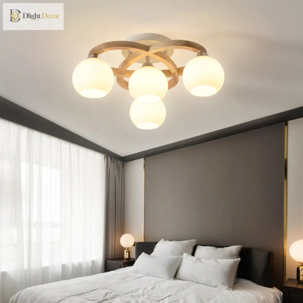 Ethan’s Modern Semi - Flush Chandelier: Warm Lighting And Rustic Charm For Your Bedroom