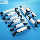 European Ceramic Cabinet Handles – Black and White Wardrobe Drawer Pulls for Kitchen and Furniture Handles
