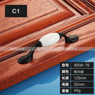 European Ceramic Cabinet Handles – Black and White Wardrobe Drawer Pulls for Kitchen and Furniture C1-8008-76 Handles