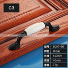 European Ceramic Cabinet Handles – Black and White Wardrobe Drawer Pulls for Kitchen and Furniture C3-8007-96 Handles