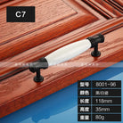 European Ceramic Cabinet Handles – Black and White Wardrobe Drawer Pulls for Kitchen and Furniture C7-8001-96 Handles