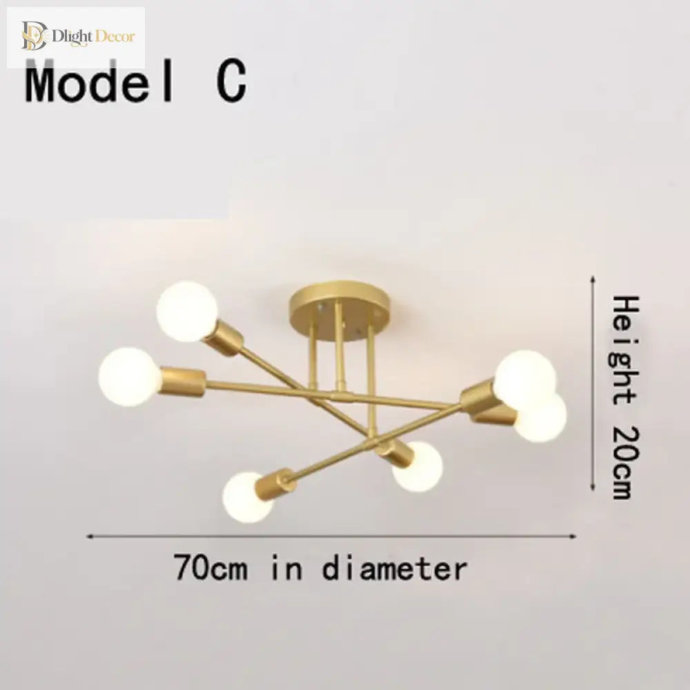 Eva’s Brushed Antique Gold Ceiling Light