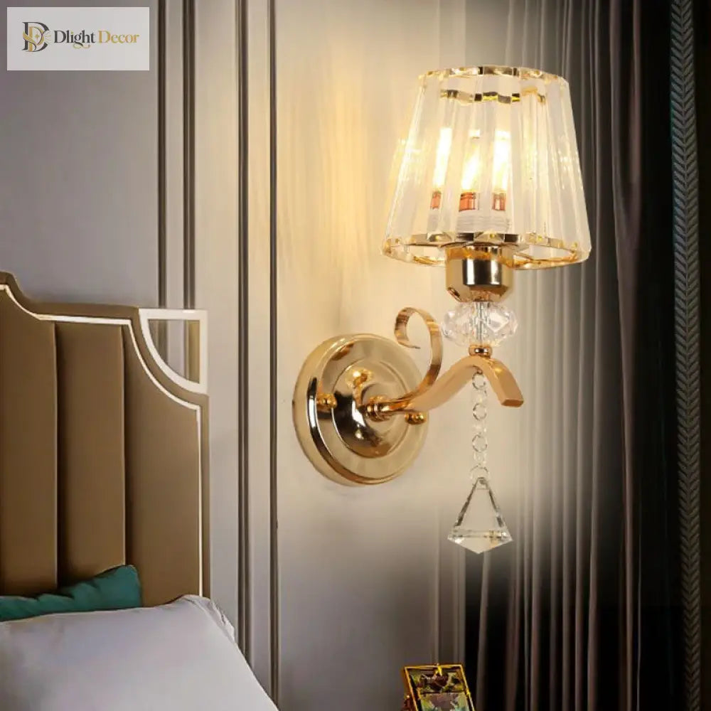 New Modern Simple Bedroom Bedside Lamp - Crystal Wall For Eye Protection In Living Rooms Studies