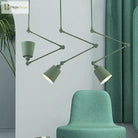 Evelyn’s Adjustable 3 - Light Green & Black Pendant Lamp: A Touch Of Modern Elegance