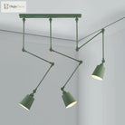 Evelyn’s Adjustable 3 - Light Green & Black Pendant Lamp: A Touch Of Modern Elegance