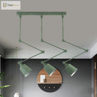 Evelyn’s Adjustable 3 - Light Green & Black Pendant Lamp: A Touch Of Modern Elegance