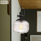 Evelyn’s Enchanting Embrace - Ribbed Glass Pendant Lamp