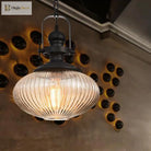 Evelyn’s Enchanting Embrace - Ribbed Glass Pendant Lamp