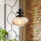 Evelyn’s Enchanting Embrace - Ribbed Glass Pendant Lamp