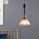 Evelyn - Modern Industrial Pendant Light With Ribbed Glass Shade