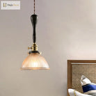 Evelyn - Modern Industrial Pendant Light With Ribbed Glass Shade