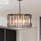 Everly’s Enchanting Embrace: Modern Black Crystal Pendant Lamp