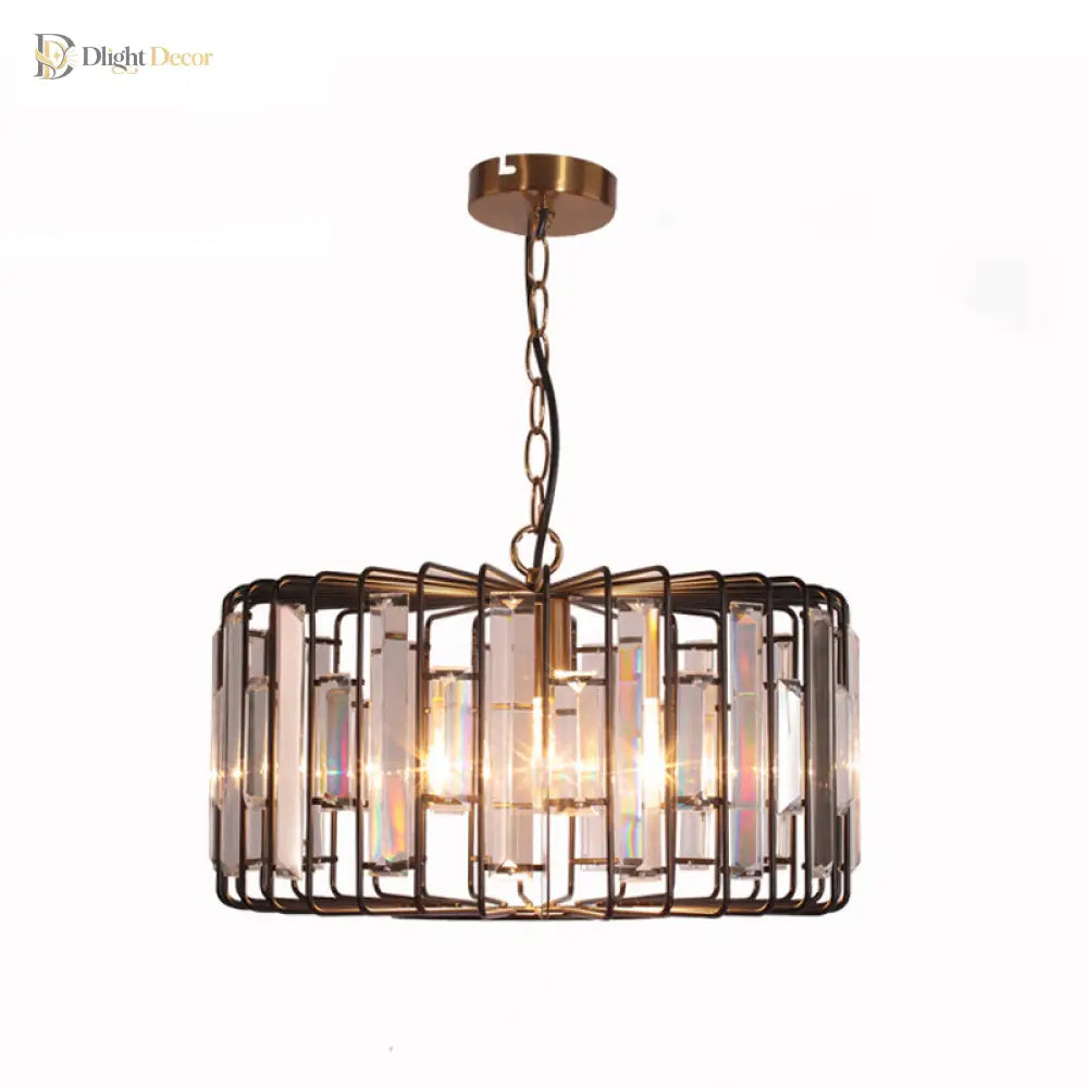 Everly’s Enchanting Embrace: Modern Black Crystal Pendant Lamp