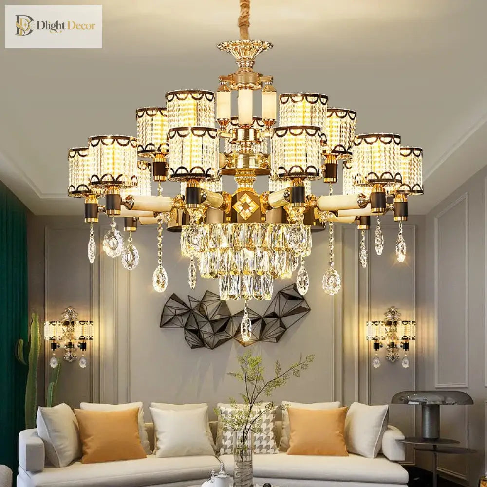 Exquisite Crystal Pendant Chandelier - A Luxurious And Romantic Lighting Fixture For Your Living