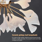 Exquisite Porcelain Leaves Chandeliers - Luxury Led Pendant Lights For Living Room Bedroom Hotel