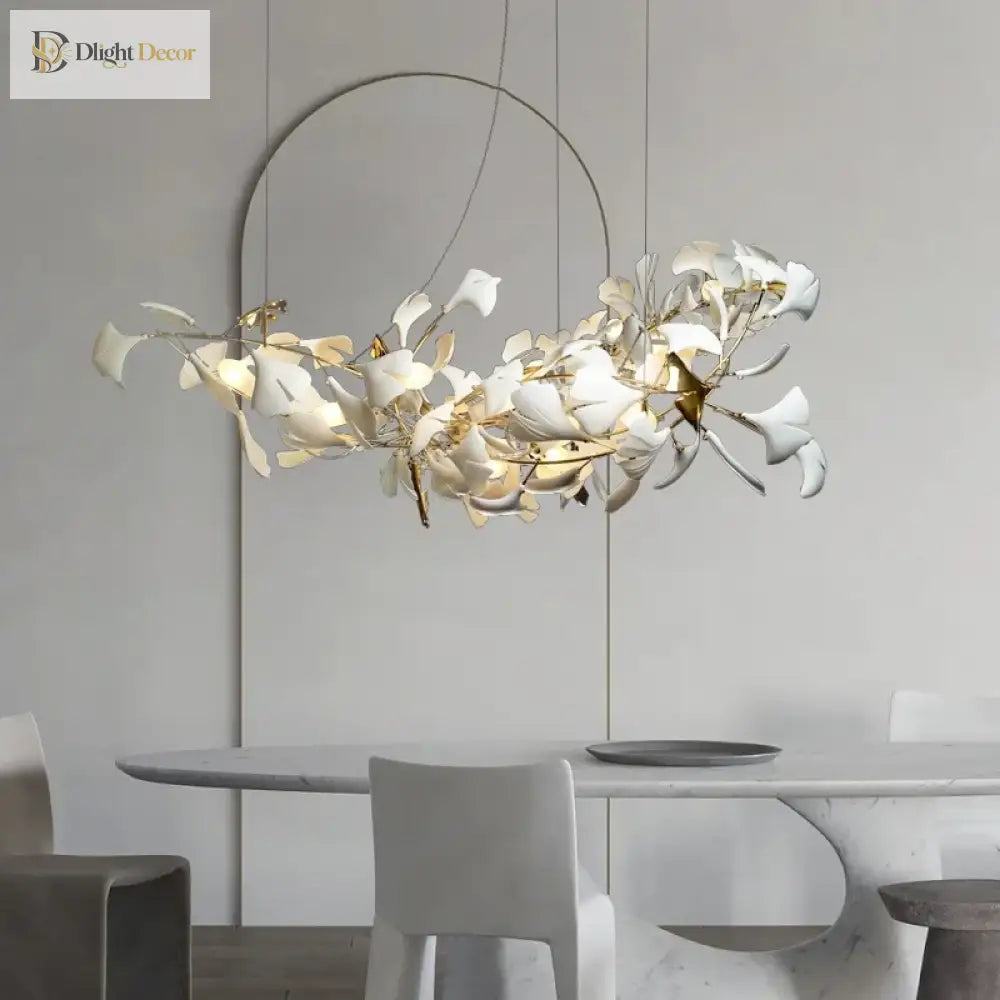 Exquisite Porcelain Leaves Chandeliers - Luxury Led Pendant Lights For Living Room Bedroom Hotel
