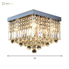 Prismatic Elegance: Modern Flush Mount Light With Faceted Crystal