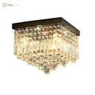 Prismatic Elegance: Modern Flush Mount Light With Faceted Crystal