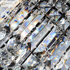 Prismatic Elegance: Modern Flush Mount Light With Faceted Crystal