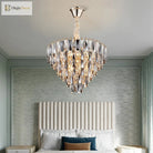 Faith Modern Crystal Chandelier - Smoke Grey Cone Pendant Light (Multiple Tiers)