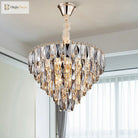 Faith Modern Crystal Chandelier - Smoke Grey Cone Pendant Light (Multiple Tiers)