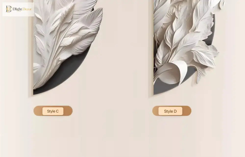 Dlight Decor Feather Mural LED Light for Entry Walls Wall Art