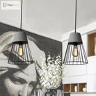 Finley - Modern Industrial Pendant Light With Tapered Shade And Wire Guard
