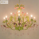 European Pink Rose Flower Chandelier – product view 4