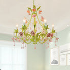 European Pink Rose Flower Chandelier – product view 1