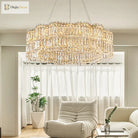 Flower Wave Crystal Luxury Ceiling Chandeliers - Modern Led Lustre Hanging Lamps For Dining Room