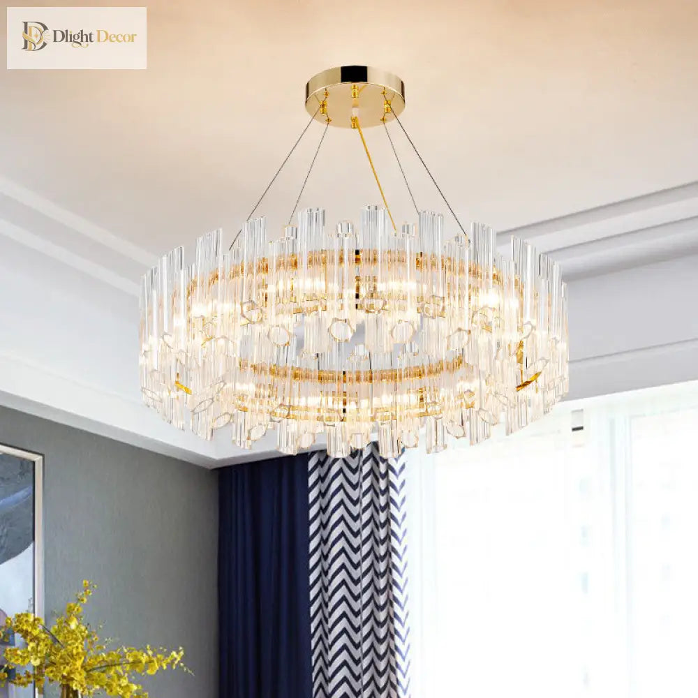 Freya’s Modern Gold Crystal Chandelier: Illuminate Your Space With Elegance