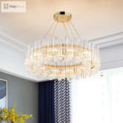 Freya’s Modern Gold Crystal Chandelier: Illuminate Your Space With Elegance