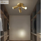Fumi Modern Industrial Semi Flush Mount Ceiling Light Gold Classic Retro Fixture For Hallway