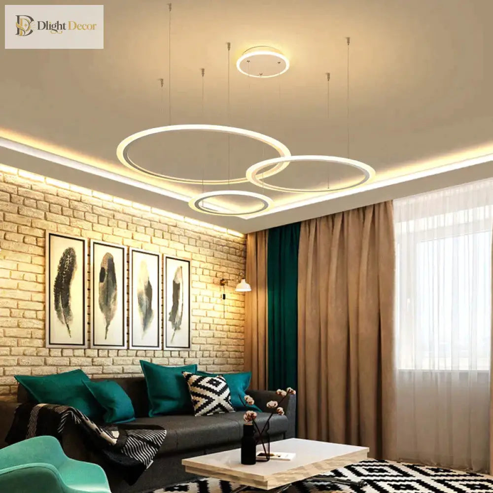 Gabrielle Modern White Circle Led Pendant Lamp