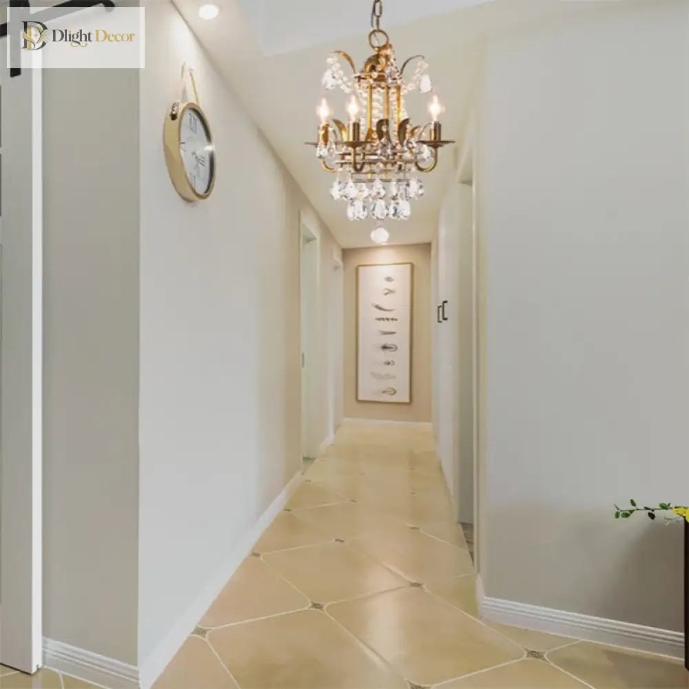 Gemma Elegance Meets Sparkling Brilliance: The Gold Crystal Drop Chandelier
