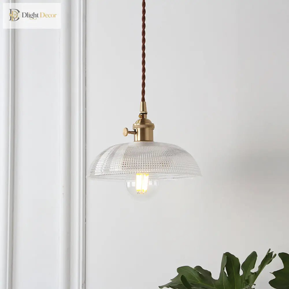 Geometric Elegance Meets Farmhouse Charm: The Geometry Clear Lattice Glass Pendant Light