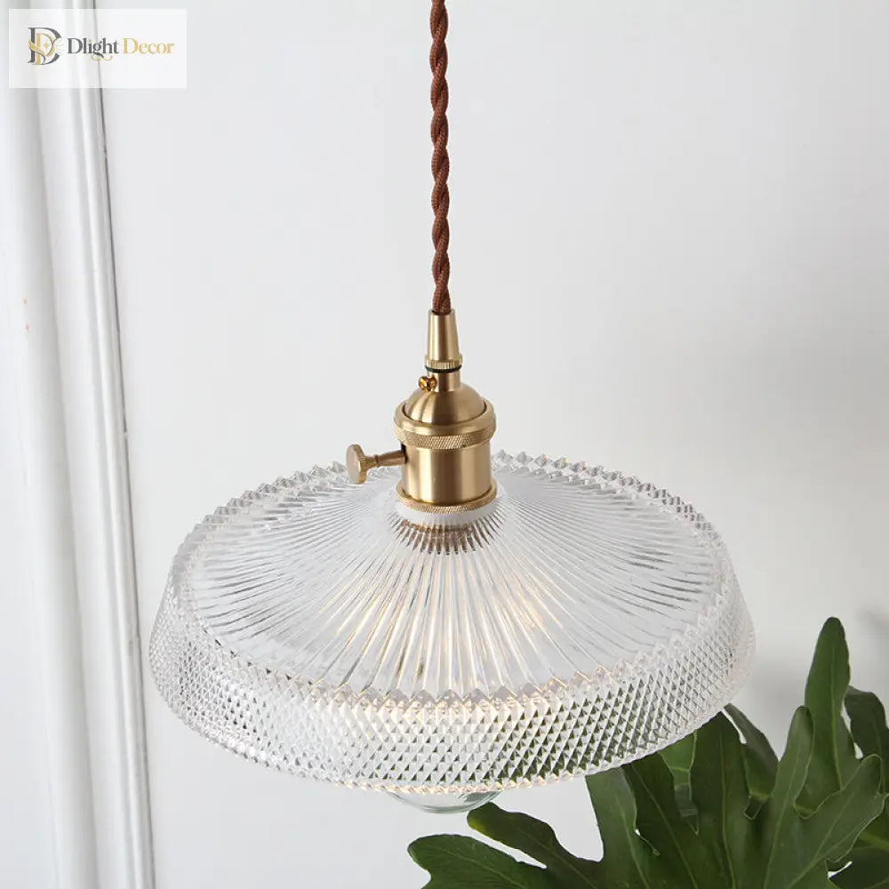 Geometric Elegance Meets Farmhouse Charm: The Geometry Clear Lattice Glass Pendant Light