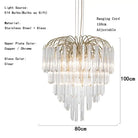 Gianna Italian Crystal Glass Pendant Chandelier – Classic Hanging Light for Staircase & High Ceilings 80cm / Copper