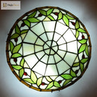 European - Style Tiffany Round Glass Ceiling Lights - Elegant Illumination For Restaurants