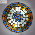 European - Style Tiffany Round Glass Ceiling Lights - Elegant Illumination For Restaurants