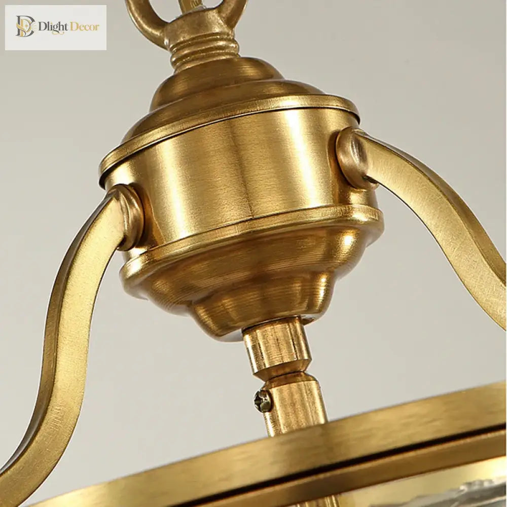 American Country Style Pendant Lamp - Bronze Glass Chandelier For Dining And Living Spaces Lights