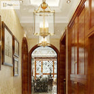 American Country Style Pendant Lamp - Bronze Glass Chandelier For Dining And Living Spaces Lights