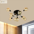 Modern Elegance: Glass Globe Semi - Flush Mount Ceiling Light