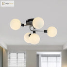 Modern Elegance: Glass Globe Semi - Flush Mount Ceiling Light